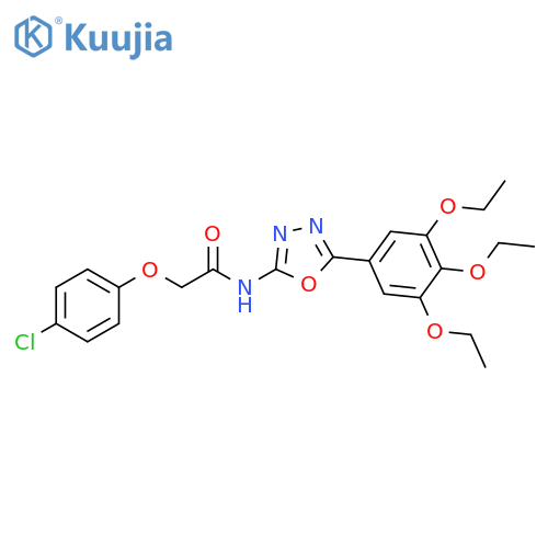 2-(4-chlorophenoxy)-N-5-(3,4,5-triethoxyphenyl)-1,3,4-oxadiazol-2-ylacetamide structure