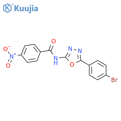 N-5-(4-bromophenyl)-1,3,4-oxadiazol-2-yl-4-nitrobenzamide structure