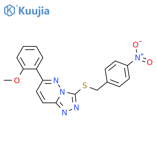 6-(2-methoxyphenyl)-3-{(4-nitrophenyl)methylsulfanyl}-1,2,4triazolo4,3-bpyridazine structure