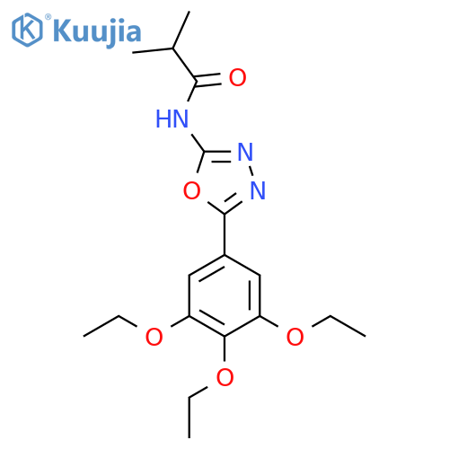 2-methyl-N-5-(3,4,5-triethoxyphenyl)-1,3,4-oxadiazol-2-ylpropanamide structure