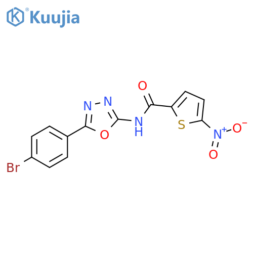 N-5-(4-bromophenyl)-1,3,4-oxadiazol-2-yl-5-nitrothiophene-2-carboxamide structure