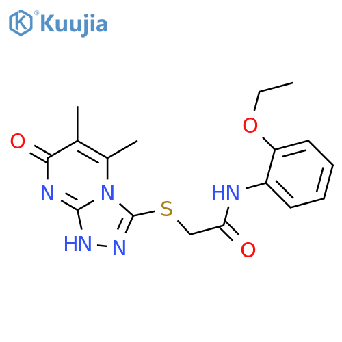 2-({5,6-dimethyl-7-oxo-7H,8H-1,2,4triazolo4,3-apyrimidin-3-yl}sulfanyl)-N-(2-ethoxyphenyl)acetamide structure