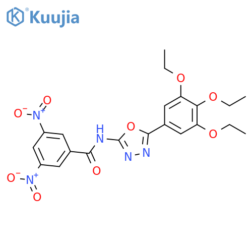 3,5-dinitro-N-5-(3,4,5-triethoxyphenyl)-1,3,4-oxadiazol-2-ylbenzamide structure