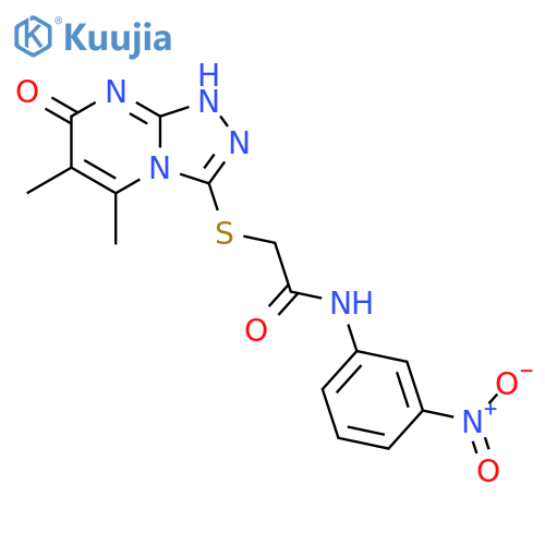 2-({5,6-dimethyl-7-oxo-7H,8H-1,2,4triazolo4,3-apyrimidin-3-yl}sulfanyl)-N-(3-nitrophenyl)acetamide structure