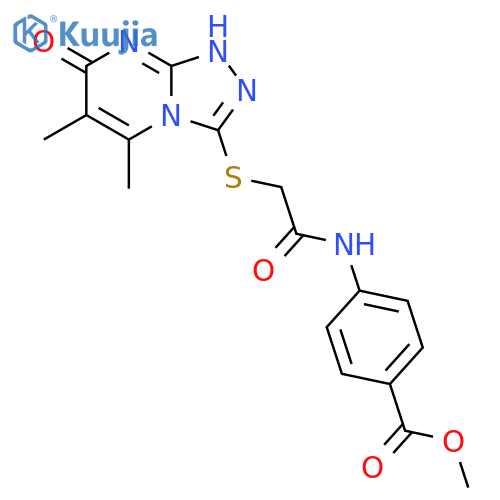 methyl 4-2-({5,6-dimethyl-7-oxo-7H,8H-1,2,4triazolo4,3-apyrimidin-3-yl}sulfanyl)acetamidobenzoate structure