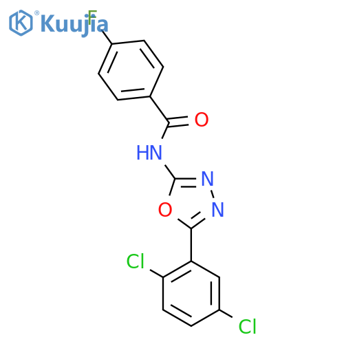 N-5-(2,5-dichlorophenyl)-1,3,4-oxadiazol-2-yl-4-fluorobenzamide structure