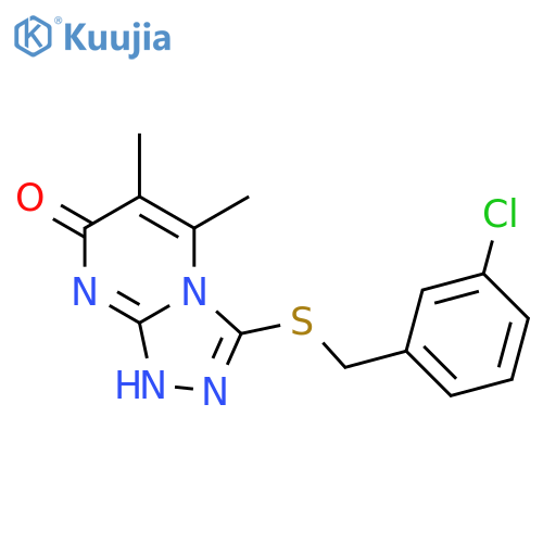 3-{(3-chlorophenyl)methylsulfanyl}-5,6-dimethyl-7H,8H-1,2,4triazolo4,3-apyrimidin-7-one structure