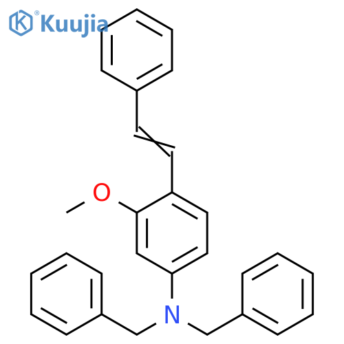 Benzenemethanamine,N-[3-methoxy-4-(2-phenylethenyl)phenyl]-N-(phenylmethyl)- structure