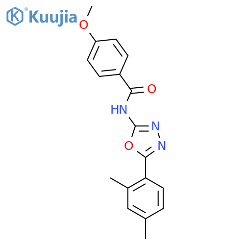 N-5-(2,4-dimethylphenyl)-1,3,4-oxadiazol-2-yl-4-methoxybenzamide structure