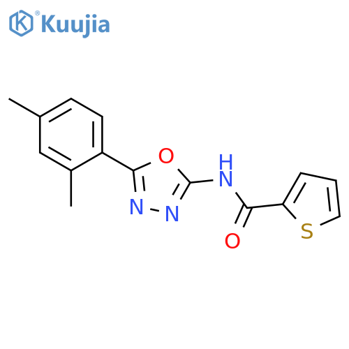 N-5-(2,4-dimethylphenyl)-1,3,4-oxadiazol-2-ylthiophene-2-carboxamide structure