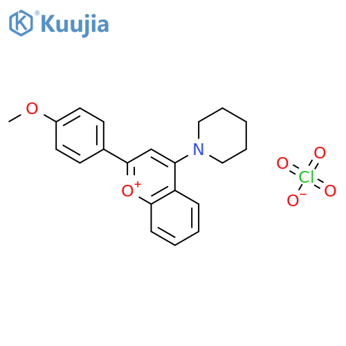 1-Benzopyrylium, 2-(4-methoxyphenyl)-4-(1-piperidinyl)-, perchlorate structure