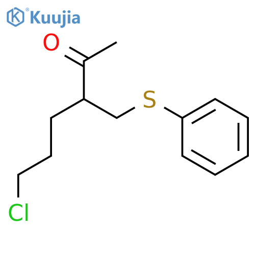 2-Hexanone, 6-chloro-3-[(phenylthio)methyl]- structure