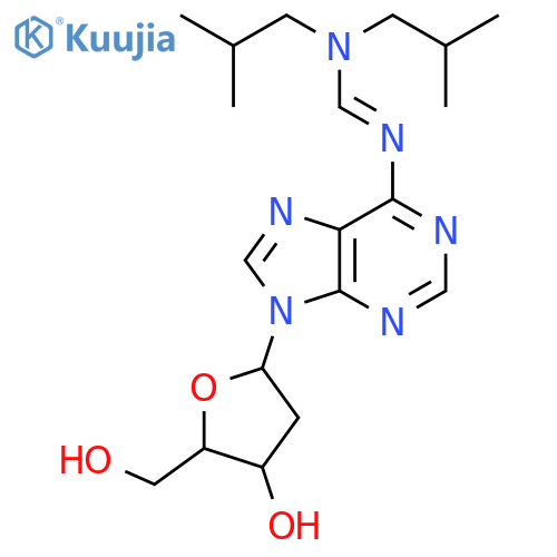 Adenosine, N-[[bis(2-methylpropyl)amino]methylene]-2'-deoxy- structure