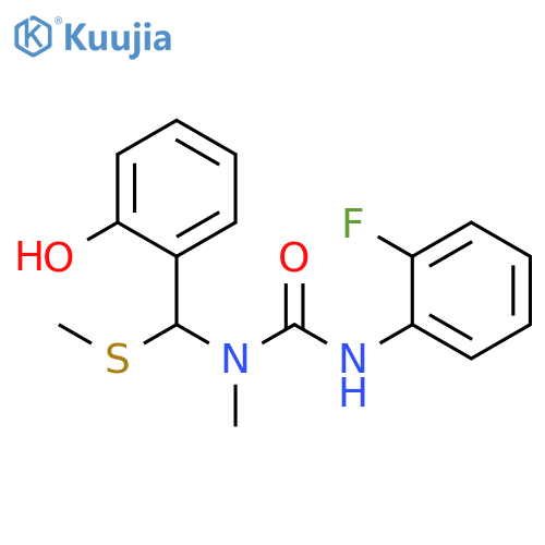 Urea,N'-(2-fluorophenyl)-N-[(2-hydroxyphenyl)(methylthio)methyl]-N-methyl- structure