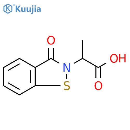 2-(3-oxo-2,3-dihydro-1,2-benzothiazol-2-yl)propanoic acid structure