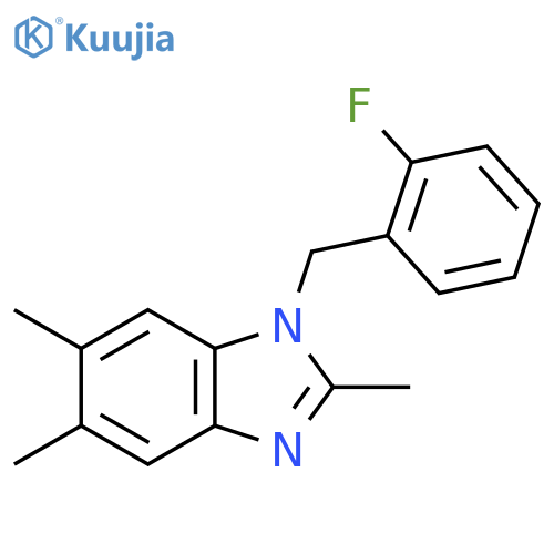 1-(2-fluorophenyl)methyl-2,5,6-trimethyl-1H-1,3-benzodiazole structure