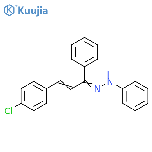 2-Propen-1-one, 3-(4-chlorophenyl)-1-phenyl-, phenylhydrazone structure