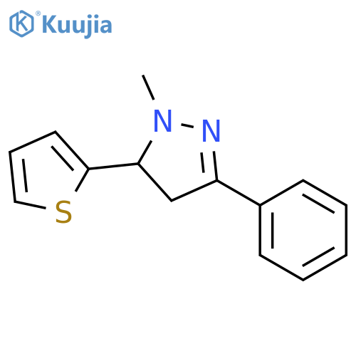 1H-Pyrazole, 4,5-dihydro-1-methyl-3-phenyl-5-(thienyl)- structure