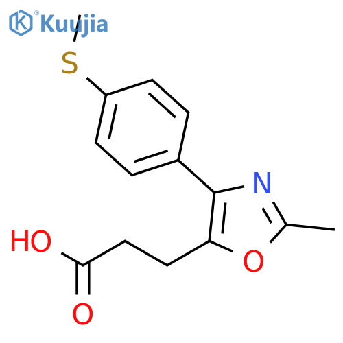 5-Oxazolepropanoic acid, 2-methyl-4-[4-(methylthio)phenyl]- structure
