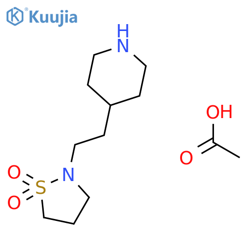 Piperidine, 4-[2-(1,1-dioxido-2-isothiazolidinyl)ethyl]-, monoacetate structure