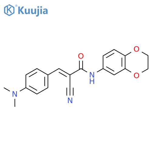 2-cyano-N-(2,3-dihydro-1,4-benzodioxin-6-yl)-3-[4-(dimethylamino)phenyl]prop-2-enamide structure