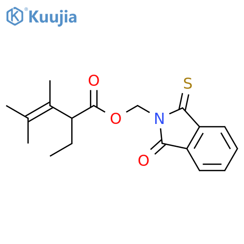 3-Pentenoic acid, 2-ethyl-3,4-dimethyl-,(1,3-dihydro-1-oxo-3-thioxo-2H-isoindol-2-yl)methyl ester structure