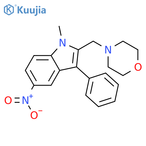 1H-INDOLE, 1-METHYL-2-(4-MORPHOLINYLMETHYL)-5-NITRO-3-PHENYL- structure