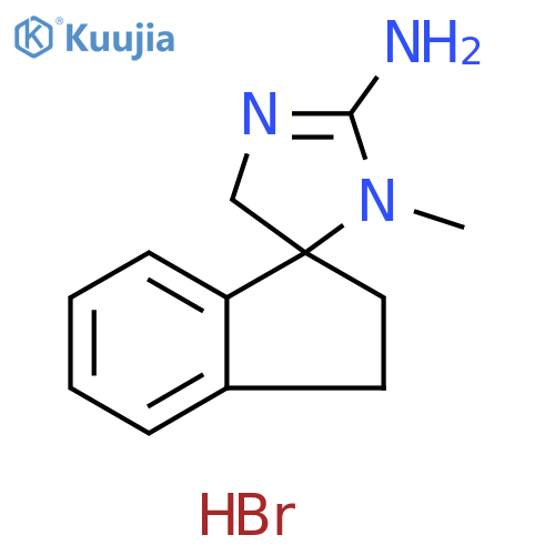 Spiro[4H-imidazole-4,1'-[1H]inden]-2-amine,2',3,3',5-tetrahydro-3-methyl-, monohydrobromide structure