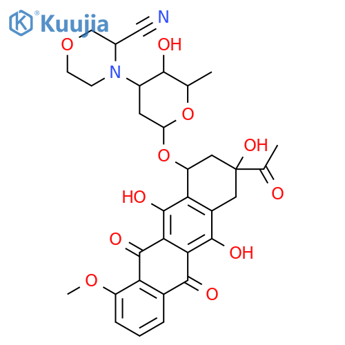 5,12-Naphthacenedione,8-acetyl-10-[[3-[(R)-3-cyano-4-morpholinyl]-2,3,6-trideoxy-a-L-lyxo-hexopyranosyl]oxy]-7,8,9,10-tetrahydro-6,8,11-trihydroxy-1-methoxy-,(8S,10S)- (9CI) structure