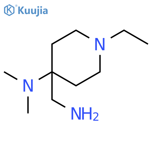 4-(Aminomethyl)-1-ethyl-N,N-dimethylpiperidin-4-amine structure