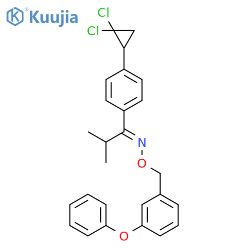 1-Propanone, 1-[4-(2,2-dichlorocyclopropyl)phenyl]-2-methyl-, O-[(3-phenoxyphenyl)methyl]oxime, (E)- (9CI) structure