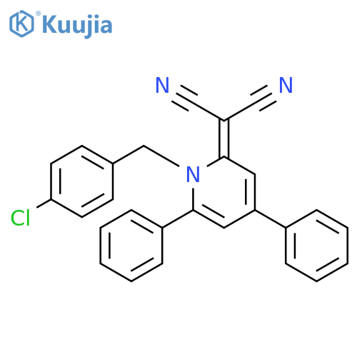 Propanedinitrile, 2-[1-[(4-chlorophenyl)methyl]-4,6-diphenyl-2(1H)-pyridinylidene]- structure