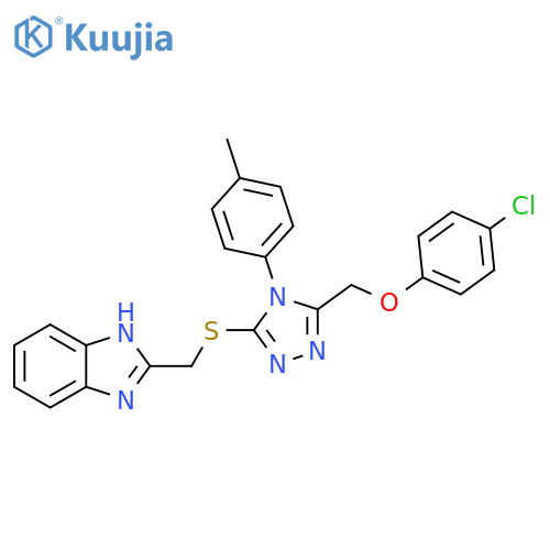 1H-Benzimidazole, 2-[[[5-[(4-chlorophenoxy)methyl]-4-(4-methylphenyl)-4H-1,2,4-triazol-3-yl]thio]methyl]- structure