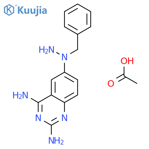 2,4-Quinazolinediamine, 6-[1-(phenylmethyl)hydrazino]-, monoacetate structure