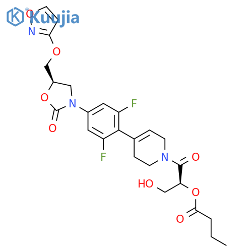 BUTANOIC ACID, (1S)-2-[4-[2,6-DIFLUORO-4-[(5R)-5-[(3-ISOXAZOLYLOXY)METHYL]-2-OXO-3-OXAZOLIDINYL]PHENYL]-3,6-DIHYDRO-1(2H)-PYRIDINYL]-1-(HYDROXYMETHYL)-2-OXOETHYL ESTER structure