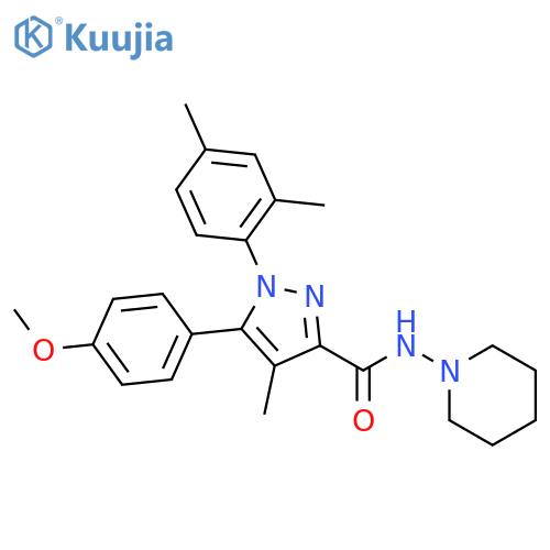1H-Pyrazole-3-carboxamide,1-(2,4-dimethylphenyl)-5-(4-methoxyphenyl)-4-methyl-N-1-piperidinyl- structure