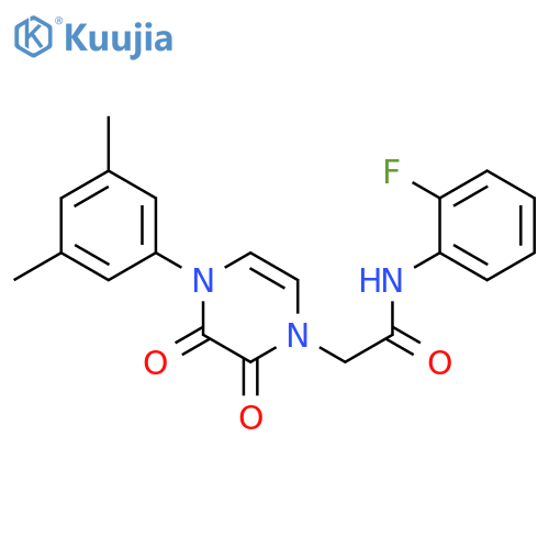 2-4-(3,5-dimethylphenyl)-2,3-dioxo-1,2,3,4-tetrahydropyrazin-1-yl-N-(2-fluorophenyl)acetamide structure