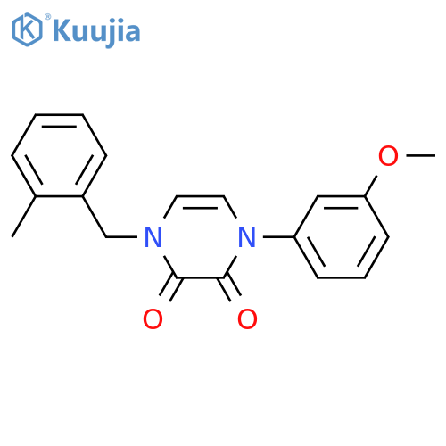 1-(3-methoxyphenyl)-4-(2-methylphenyl)methyl-1,2,3,4-tetrahydropyrazine-2,3-dione structure