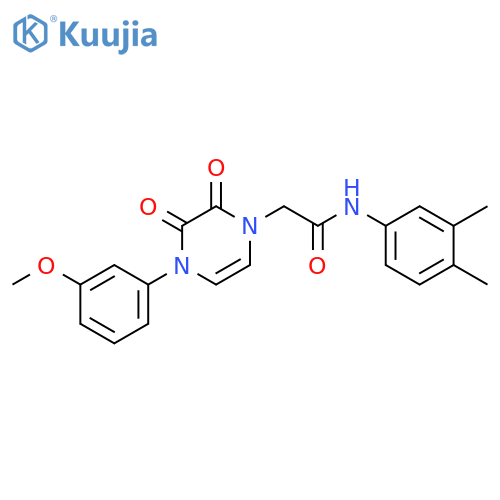 N-(3,4-dimethylphenyl)-2-4-(3-methoxyphenyl)-2,3-dioxo-1,2,3,4-tetrahydropyrazin-1-ylacetamide structure