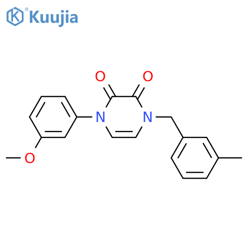 1-(3-methoxyphenyl)-4-[(3-methylphenyl)methyl]pyrazine-2,3-dione structure