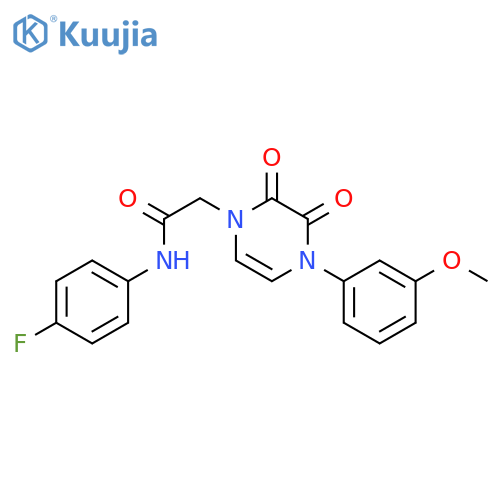 N-(4-fluorophenyl)-2-4-(3-methoxyphenyl)-2,3-dioxo-1,2,3,4-tetrahydropyrazin-1-ylacetamide structure