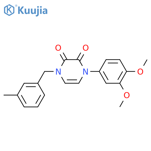 1-(3,4-dimethoxyphenyl)-4-(3-methylphenyl)methyl-1,2,3,4-tetrahydropyrazine-2,3-dione structure
