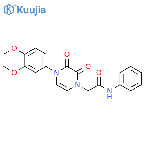 2-4-(3,4-dimethoxyphenyl)-2,3-dioxo-1,2,3,4-tetrahydropyrazin-1-yl-N-phenylacetamide structure