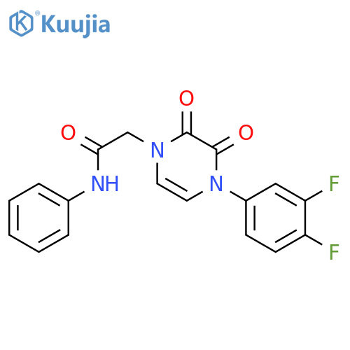 2-4-(3,4-difluorophenyl)-2,3-dioxo-1,2,3,4-tetrahydropyrazin-1-yl-N-phenylacetamide structure