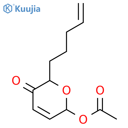 2H-Pyran-3(6H)-one, 6-(acetyloxy)-2-(4-pentenyl)- structure