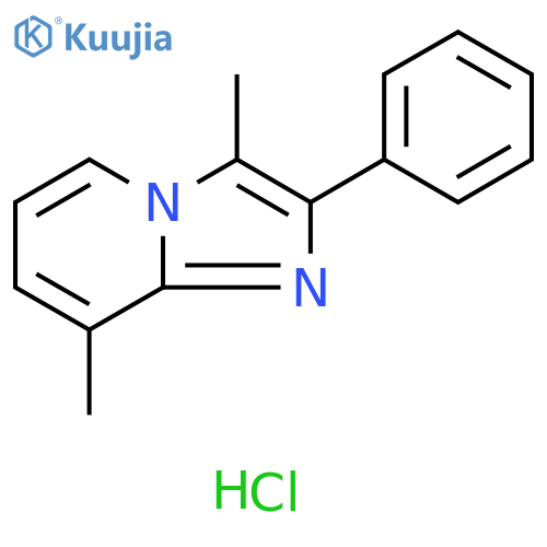 Imidazo[1,2-a]pyridine, 3,8-dimethyl-2-phenyl-, hydrochloride (1:1) structure