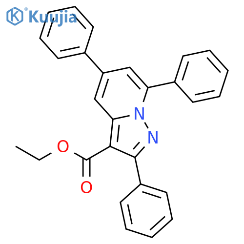 Pyrazolo[1,5-a]pyridine-3-carboxylic acid, 2,5,7-triphenyl-, ethyl ester structure