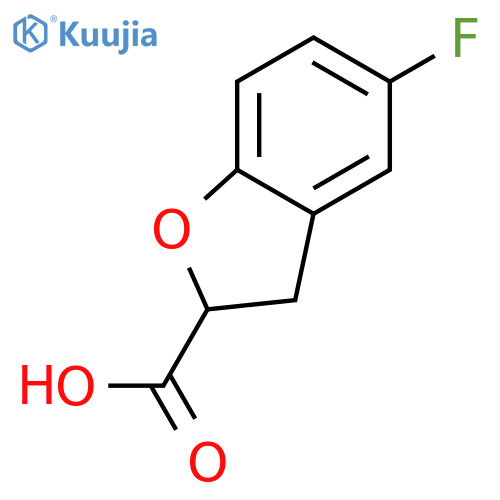 5-fluoro-2,3-dihydro-1-benzofuran-2-carboxylic acid structure