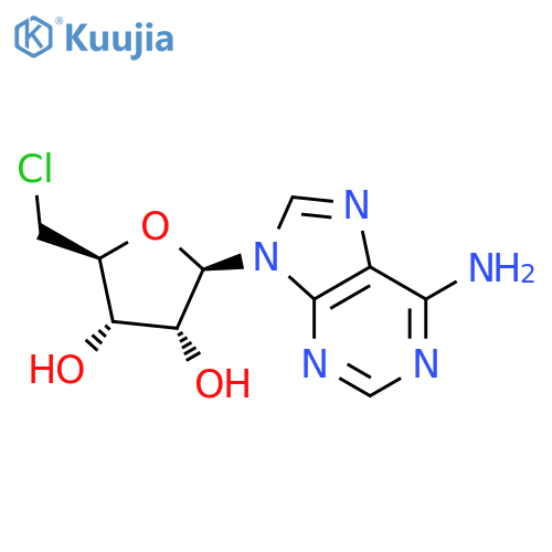 (2R,3R,4S,5S)-2-(6-amino-9H-purin-9-yl)-5-(chloromethyl)oxolane-3,4-diol structure
