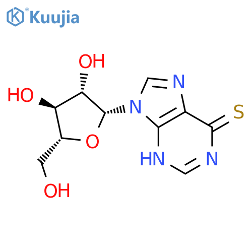 6-Thio-9-(b-D-arabinofuranosyl)purine structure